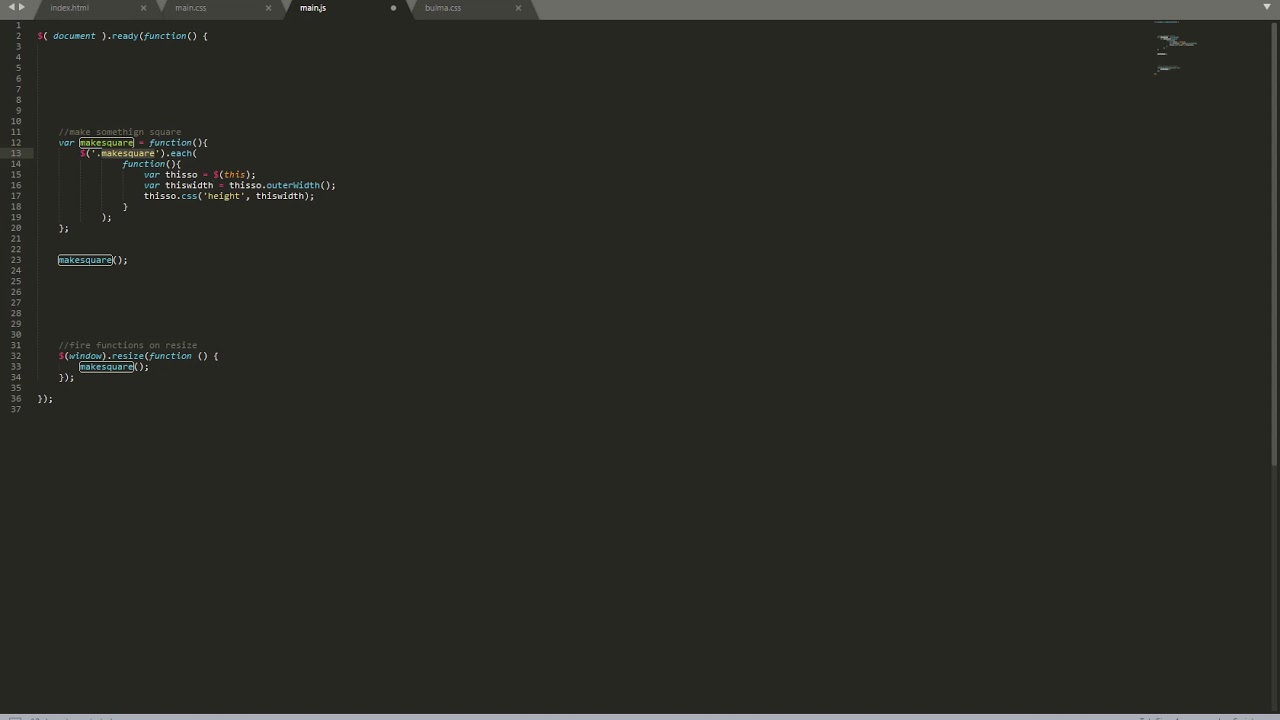 Make an element square with JQuery