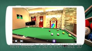 POOL SIMULATOR: 8-Ball & Practice 2D & 3D Realistic Physics Virtual Billiards