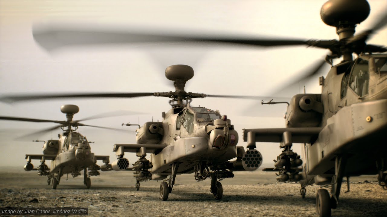 AH-64D Apache Longbow Helicopter with Cockpit 3D Model