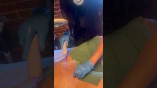 High frequency post brazilian wax to help with ingrowns hair. #brazilianwax #esthetician #skincare