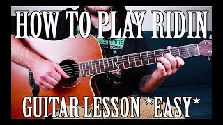 How to Play &quot;Ridin&quot; by Yung Bans on Guitar *FOR BEGINNERS*