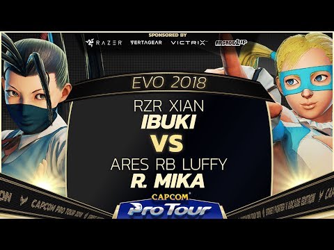RZR Xian (Ibuki) vs Ares RB Luffy (R. Mika) - EVO 2018 - Semi Finals - SFV - CPT 2018