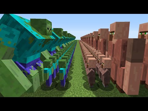 ZOMBİ ORDUSU VS KÖYLÜ ORDUSU 😱 - Minecraft