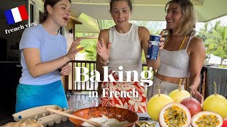 French vlog w subs🇫🇷 My friends and I baking a tart on an island 🥧🌴