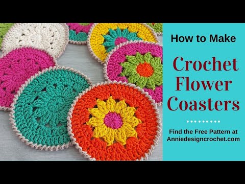 Easy Crochet Flower Coasters