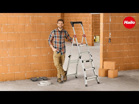 HAILO TL100 TopLine - Aluminium-Teleskop-Stehleiter / Aluminium telescopic step ladder
