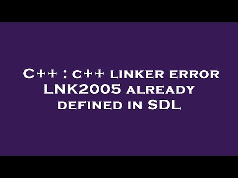 C C Linker Error Lnk2005 Already Defined In Sdl