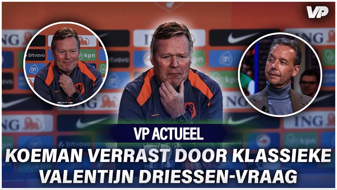 Thumbnail for article: Verbaasde Koeman reageert gevat op klassieke Valentijn Driessen-vraag