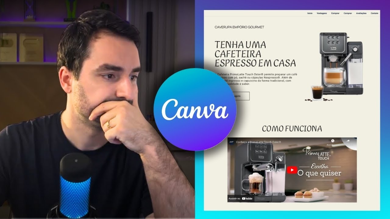 Fiz uma PÁGINA DE VENDAS no CANVA! - Será que ficou bom? (passo a passo completo)