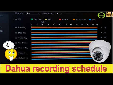 How to set up the recording schedule on a Dahua NVR for motion, alarm, IVS recording - version 4.0