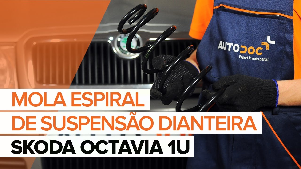 Como mudar molas de suspensão da parte dianteira em Skoda Octavia 1U - guia de substituição