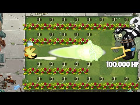 PvZ 2 Minigame - 100 Plants Max Level Vs Sportzball Gargantuar 100.000 HP - Who is Win ?