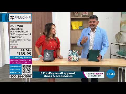 Anuschka – Handbemalte Umhängetasche aus Leder mit drei Fächern