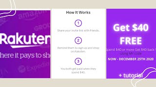 Rakuten $40 cash back NOW! + how to use