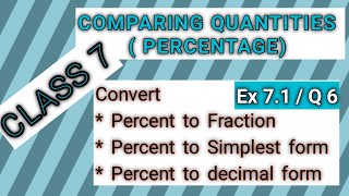 CBSE/ ICSE CLASS 7 MATHS CHAPTER COMPARING QUANTITIES / EX. 7.2 / Q6