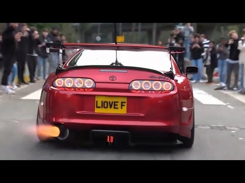 Modified Cars leaving Car Show! - 900HP Supra, Boosted Mustang, 1000HP E30, Skyline GTR, Burnouts.