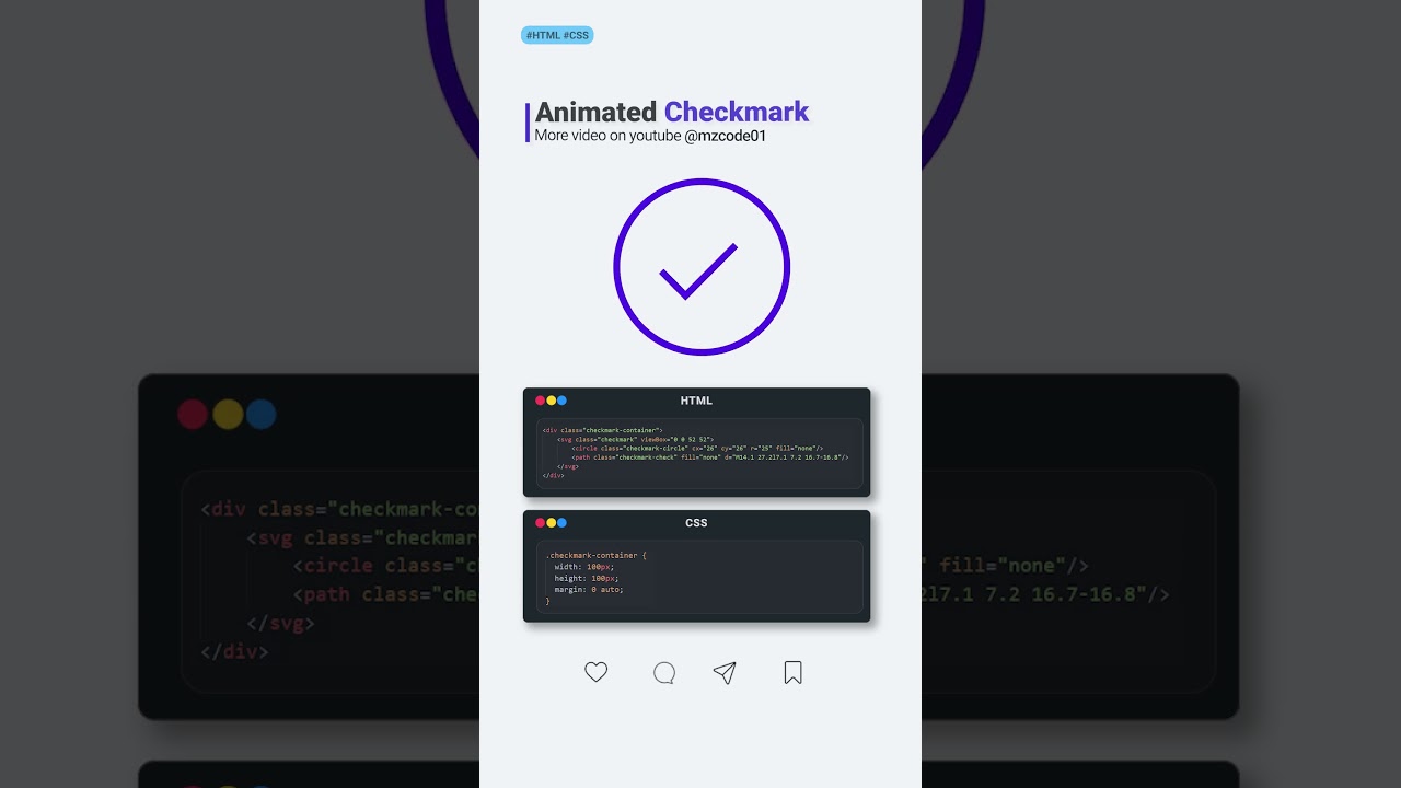 Easy HTML CSS Animated Checkmark Tutorial – Quick Web Dev Hack #Shorts #html #cssanimation #css