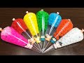 Making POM POMS Sime and CHARM with PIPING BAGS | ASMR Slime Videos #1192