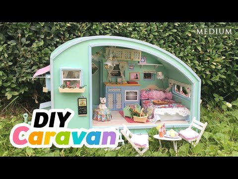 DIY Dollhouse Summer Caravan - Super Relaxing Miniature Tutorial Video