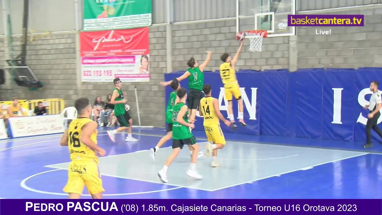 PEDRO PASCUA ('08) 1.85m. Cajasiete Canarias. En torneo U16 Orotava 2023 #BasketCantera.TV