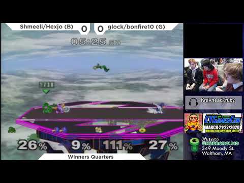 N.E. Melee Arcadian 7 - glock/bonfire10 (Green) vs. Shmeeli/Hexjo (Blue) - SSBM Doubles WQF