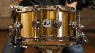 Video thumbnail for DW 6.5x14 Collectors Series Polished Brass Snare Drum Quick 'n' Dirty by soundpurestudios