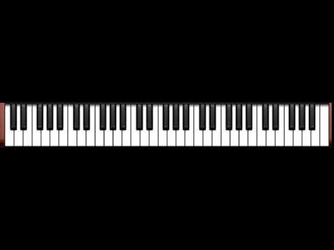 An octave divided into semi-tones / a chromatic scale on keyboard