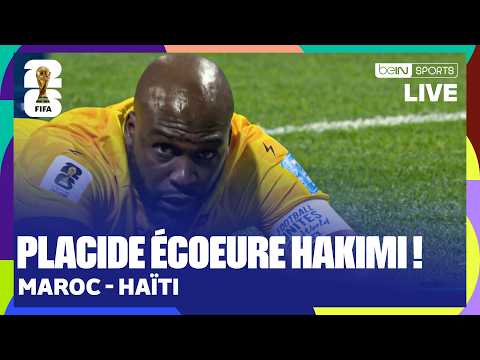 LIVE – Le double arrêt SENSATIONNEL de Johny Placide devant Hakimi et El Kaabi ! Le Maroc mené !