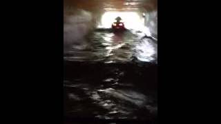 ATV GO IN SEWER TUNNEL CRAZY!!!!!!!!!!  Around 4 to 5 feets water deep!