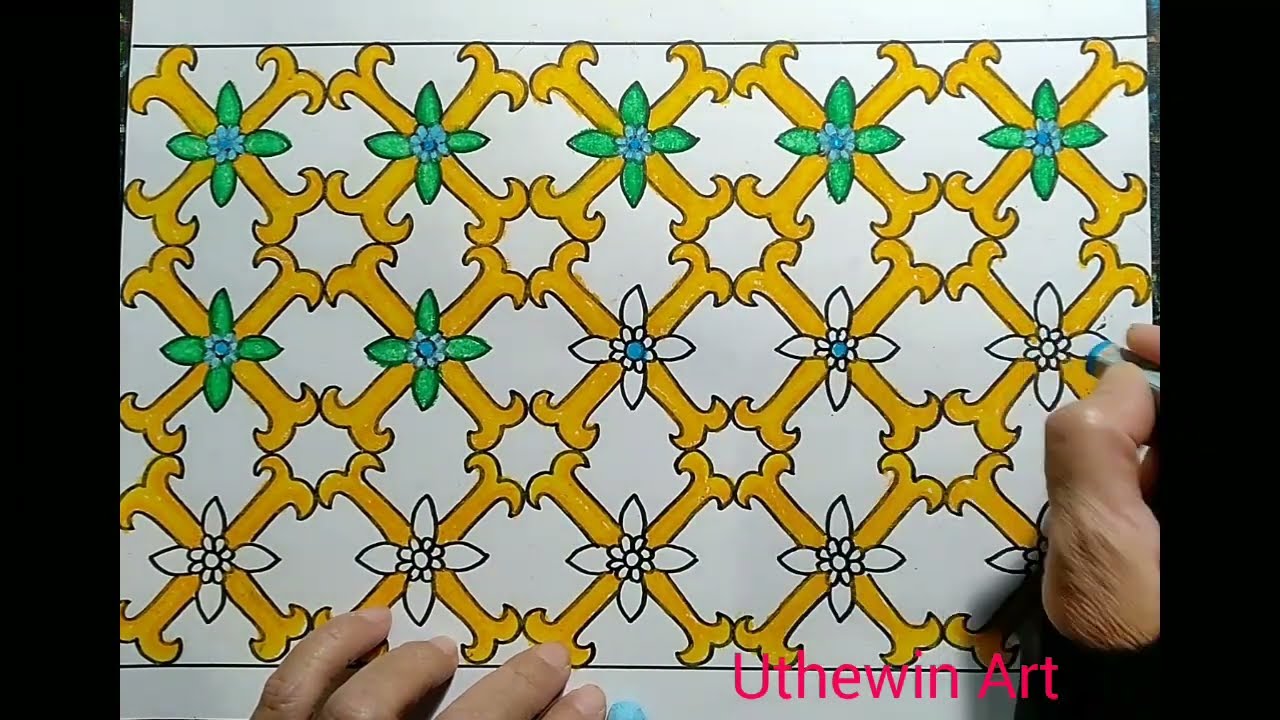 Menggambar dan mewarnai motif Batik Indonesia, Oil pastel Pascola