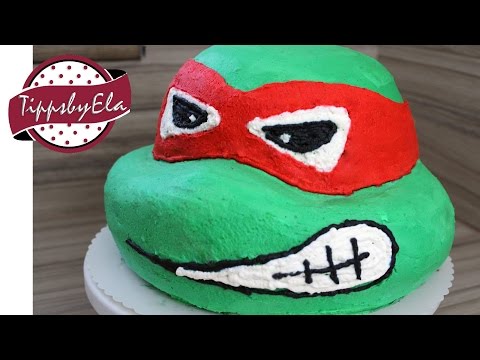 Ninja Turtles 3D Torte selbst machen Anleitung Deutsch - Sahnetorte
