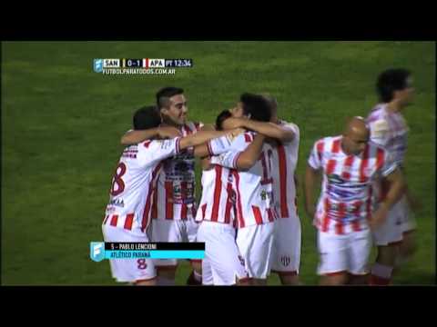 Gol de Lencioni. Santamarina 0 - Atl. Paraná 1. Fecha 32. Primera B Nacional 2015. FPT.