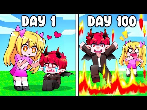 100 DAY Challenge with a Real DEMON in MINECRAFT!