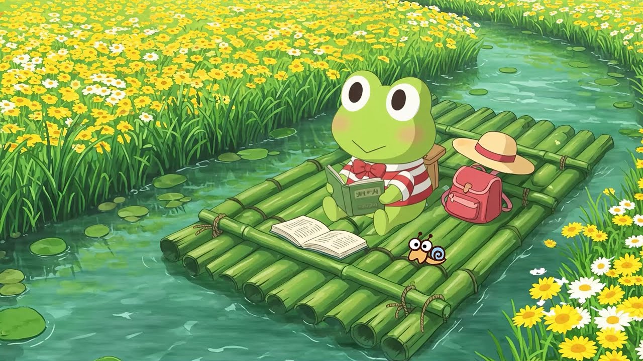 Keroppi’s Morning Chill Lofi 🌼📖 Lofi Vibes for Study, Chill & Dreamy Moments on the Water 🌿🎧