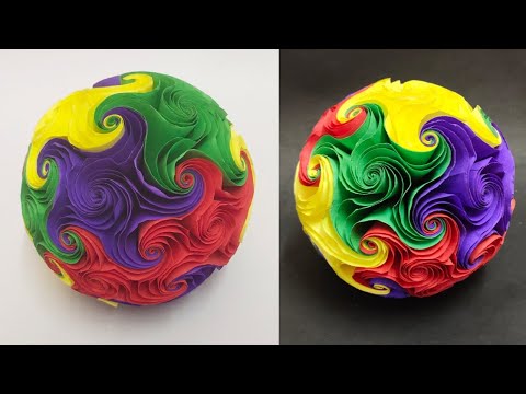 Twirl star ball(starfish) - step by step tutorial|Origami ball|Rainbow ball|Nithi's creations