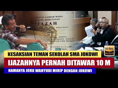 🔴JOKO WAHYUDI : TEMAN SMA JOKOWI IJAZAHNYA DITAWAR 10 MILYAR❗