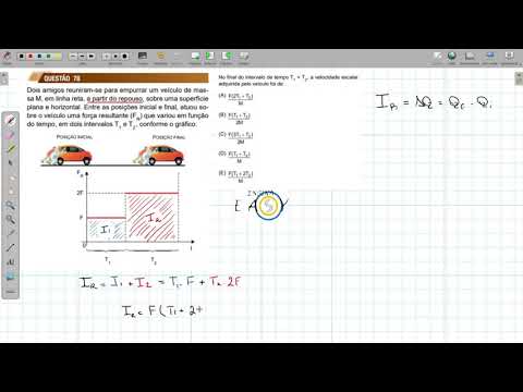 (Unesp 2022) Dois amigos reuniram-se para empurrar um veículo de massa M, em linha reta, a partir do