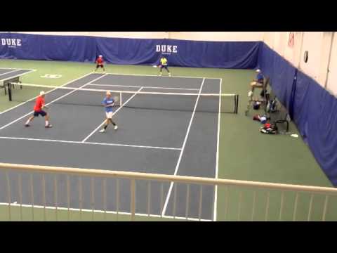 Austin Bates (in blue) Doubles Semifinal match at Regional Segment (Duke) '12