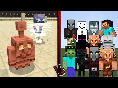 COPPER GOLEM + BREEZE vs ALL MOBS (minecraft bedrock battle)