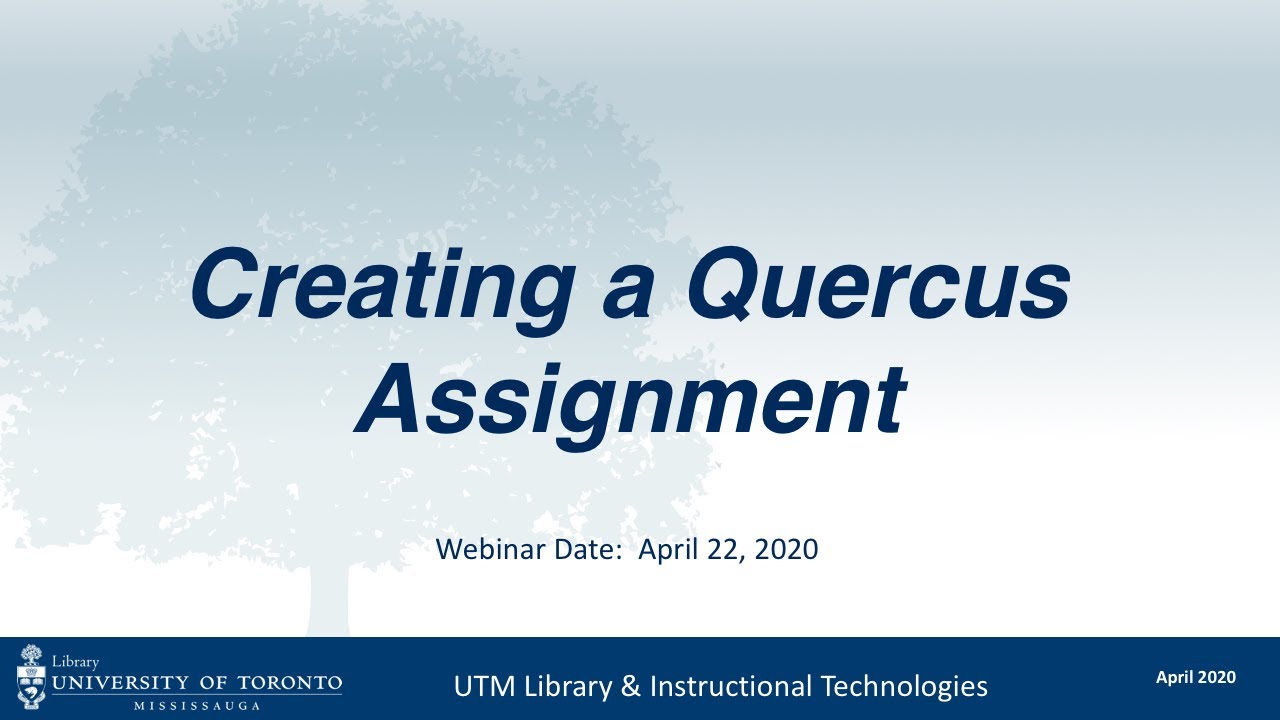 Creating a Quercus Assignment