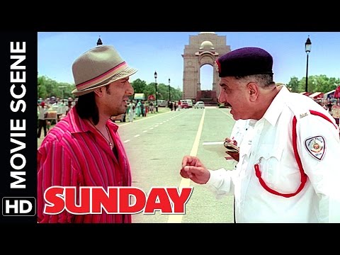 Arshad Warsi fools a cop | Sunday | Movie Scene | Comedy