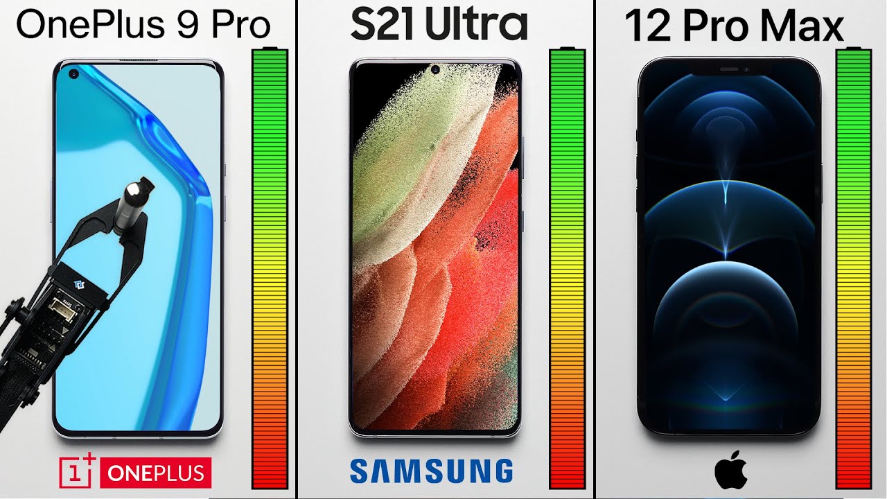 OnePlus 9 Pro vs. Galaxy S21 Ultra vs. iPhone 12 Pro Max Battery Test