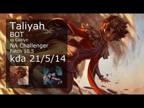 Taliyah Bot vs Caitlyn - NA Challenger 21/5/14 Patch 10.5 Gameplay