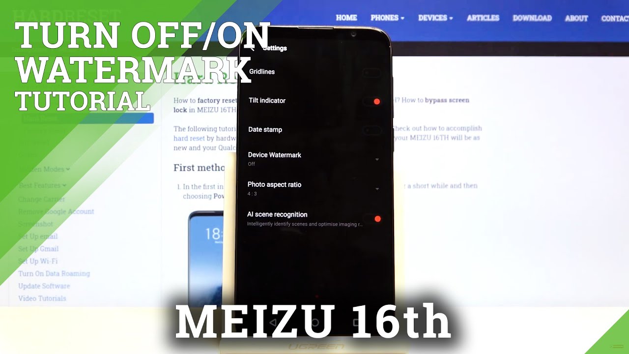 How to Enable/Disable Camera Watermark in Meizu 16th – Sign Pictures