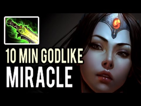 Machine Gun Mirana 10 MIN - GODLIKE 900 GPM 40 KILLS by Miracle- 7.01 Dota 2