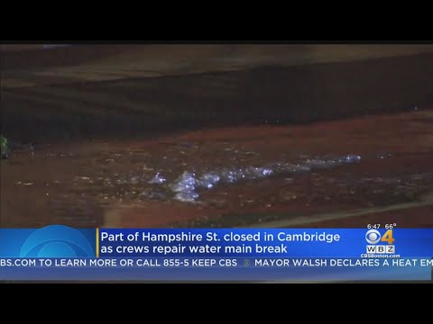 Water Main Break Shuts Down Street In Cambridge