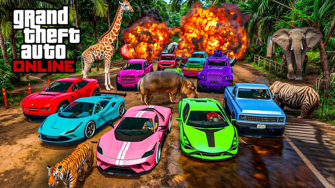 EL ÚLTIMO EXPLOTA CON COCHES ALEATORIOS PERO HAY ANIMALES! - GTA 5 ONLINE