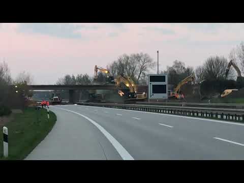 Abriss Autobahnbrücke A14 Leipzig-Engelsdorf Teil 2