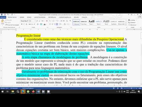 PESQUISA OPERACIONAL / PROGRAMAÇÃO LINEAR (PL)/PARTE I