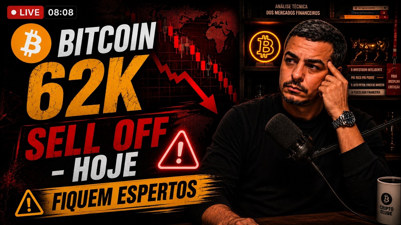 Bitcoin 62k - Dia de SELL OFF nos MERCADOS - Analisando Ações Mercados e ETFs - Day Trade Cripto